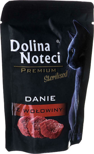 Dolina Noteci Premium Sterilized Υγρή Τροφή για Ενήλικες Γάτες σε Φακελάκι με Μοσχάρι χωρίς Σιτηρά 85gr