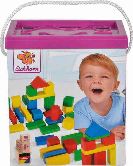 Eichhorn Τουβλάκια Colorful Wooden Blocks για 1+ Έτους 50τμχ 100050161