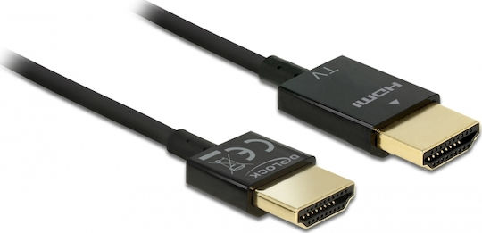 DeLock HDMI 2.0 Cable HDMI male - HDMI male 3m Μαύρο (84774)
