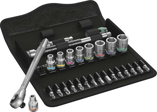 Wera 8100 SA 10 Metal Ratchet Set Καστάνια με Καρυδάκια 14" 28τμχ