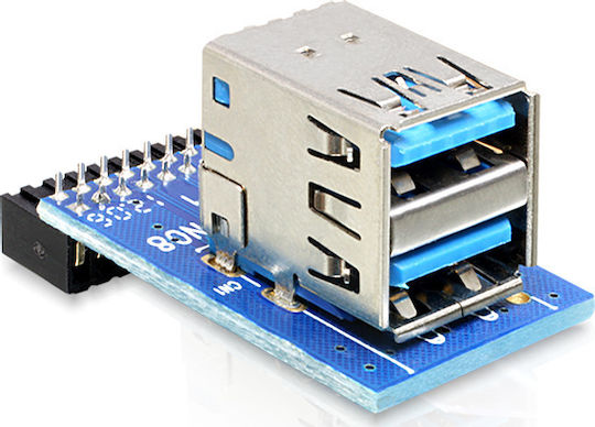 DeLock USB 3.0 Pin Header female > 2 x USB 3.0 female (41865)