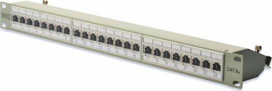 Digitus Patch Panel Shielded για Rack 1U 19" 24 Θυρών cat6a Γκρι DN-91624S-EA