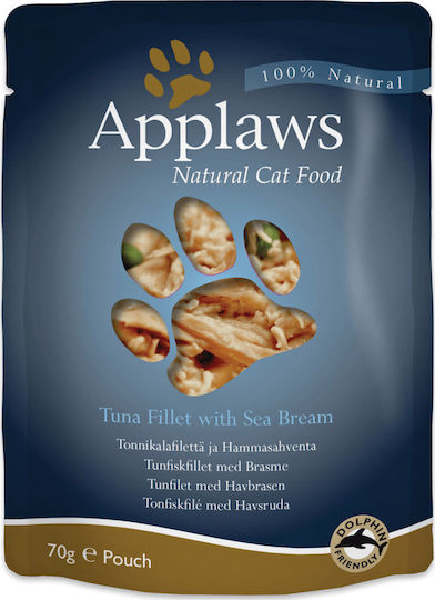Applaws Natural Cat Food Υγρή Τροφή για Ενήλικες Γάτες σε Φακελάκι με Τόνο χωρίς Σιτηρά 70gr