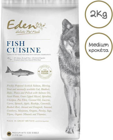 Eden 80/20 Fish Cuisine Dog Food 2kg Ξηρά Τροφή Σκύλων χωρίς Σιτηρά με Ψάρια και Σολομό