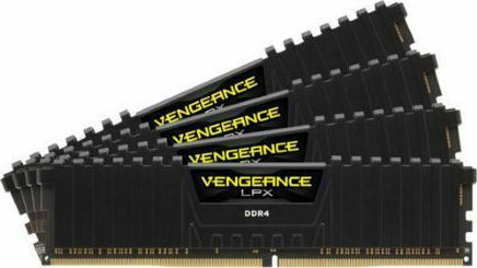 Corsair Vengeance LPX DDR4 64GB RAM με 4x16GB Modules και Ταχύτητα 3200 για Desktop CMK64GX4M4E3200C16
