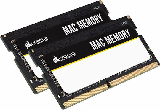 Corsair Mac Memory DDR4 32GB RAM με 2x16GB Modules και Ταχύτητα 2666 για Laptop CMSA32GX4M2A2666C18