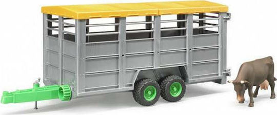 Bruder Livestock Trailer With Cow Αυτοκινητάκι 1:16 Αγροτικό για 3+ Ετών
