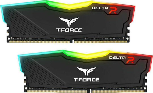 TeamGroup T-Force Delta RGB DDR4 16GB RAM με 2x8GB Modules και Ταχύτητα 3200 για Desktop TF3D416G3200HC16FDC01
