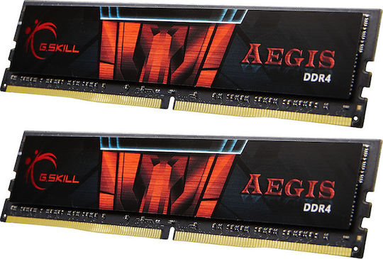 G.Skill Aegis DDR4 32GB RAM με 2x16GB Modules και Ταχύτητα 2400 για Desktop F4-2400C17D-32GIS