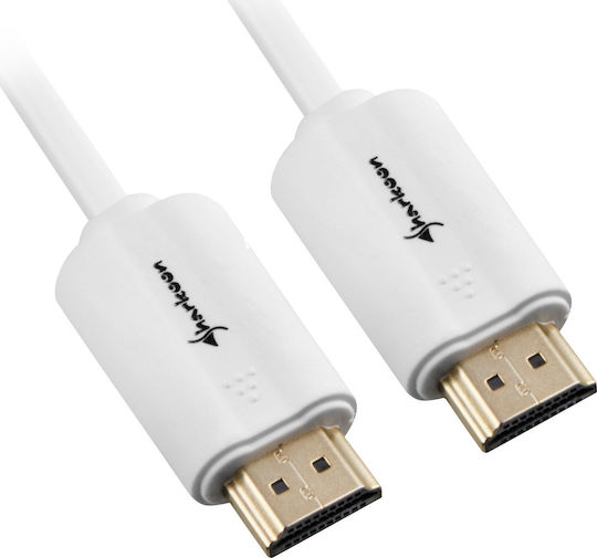 Sharkoon HDMI 2.0 Cable HDMI male - HDMI male 2m Λευκό