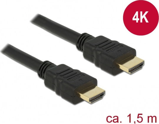 DeLock HDMI 1.3 Cable HDMI male - HDMI male 1.5m Μαύρο 84753
