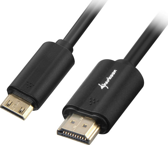 Sharkoon HDMI 2.0 Cable HDMI male - mini HDMI male 1m Μαύρο