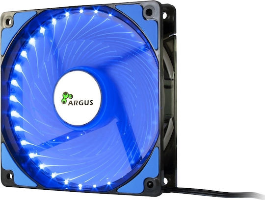 Inter-Tech L-12025 Case Fan με Μπλε Φωτισμό και Σύνδεση 3-Pin / 4-Pin Molex Μπλε