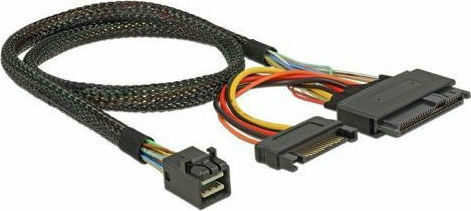 DeLock Mini SAS - 22-Pin SATA III Cable 50cm Μαύρο (84819)