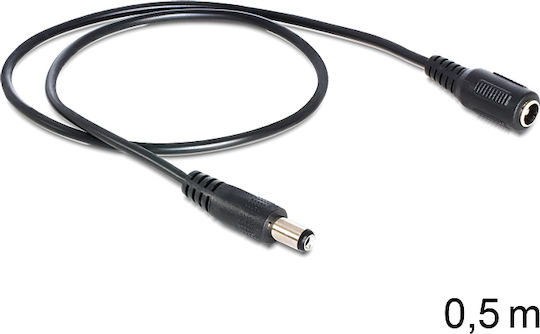 DeLock Black 50cm Extension Cord DC - DC Cable 0.5m Μαύρο 83290