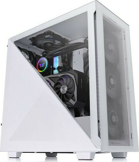 Thermaltake Divider 300 TG Snow Gaming Midi Tower Κουτί Υπολογιστή με Πλαϊνό Παράθυρο Λευκό
