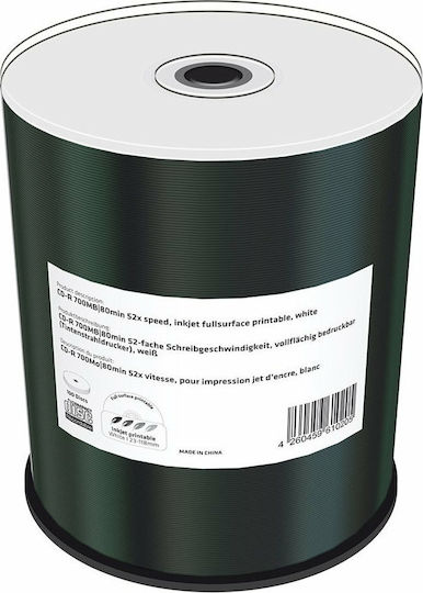 MediaRange Εγγράψιμα CD-R 52x Printable 700MB Cake Box 100τμχ (MR203)