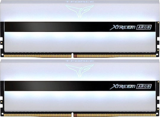 TeamGroup T-Force Xtreem ARGB White DDR4 16GB RAM με 2x8GB Modules και Ταχύτητα 3200 για Desktop TF13D416G3200HC16CDC01