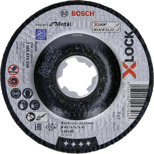 Bosch X-Lock Expert Δίσκος Κοπής Μετάλλου 115mm 2608619256