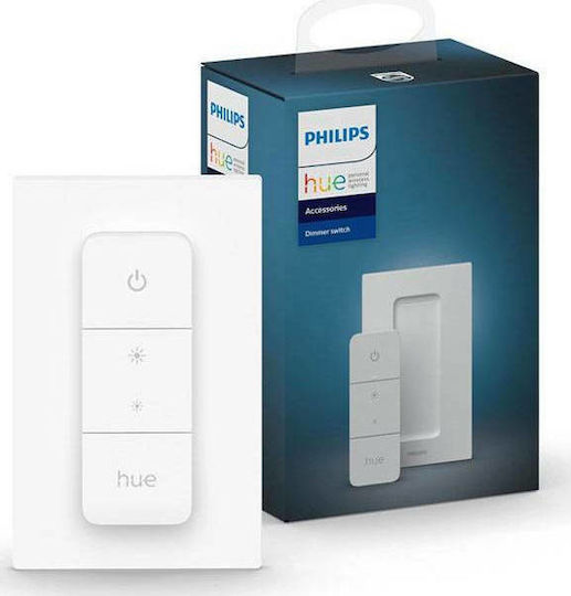 Philips Επιτοίχιος Διακόπτης Dimmer με Πλαίσιο Universal Μπουτόν σε Λευκό Χρώμα 929002398602