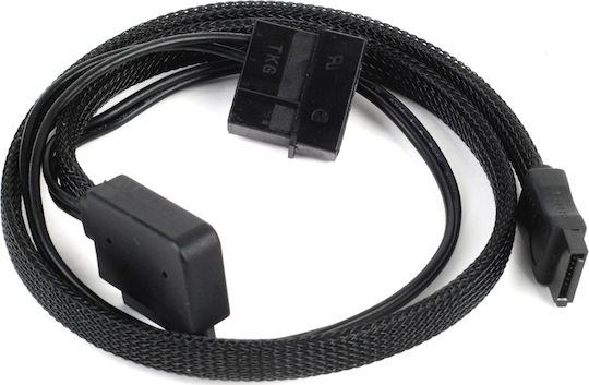 Silverstone 4-Pin Floppy / 7-Pin SATA III - 7-Pin SATA III Cable 0.5m Μαύρο (SST-CP10)