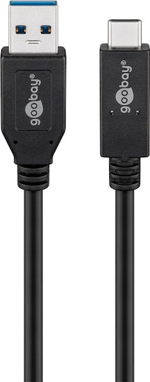 Goobay Regular USB 3.1 Cable USB-C male - USB-A male Μαύρο 0.5m (41073)
