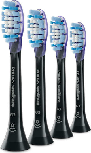Philips Sonicare G3 Premium Gum Care Ανταλλακτικές Κεφαλές για Ηλεκτρική Οδοντόβουρτσα Standard Black HX9054/33 4τμχ