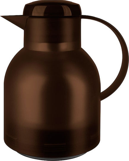 Emsa Jug Quick Press Translucent Κανάτα Θερμός Πλαστικό 1lt Καφέ με Λαβή 509820