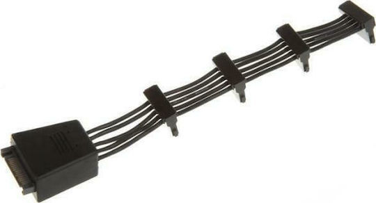 Silverstone 15-Pin Sata - 15-Pin Sata Cable 0.19m Μαύρο SST-CP06-E4