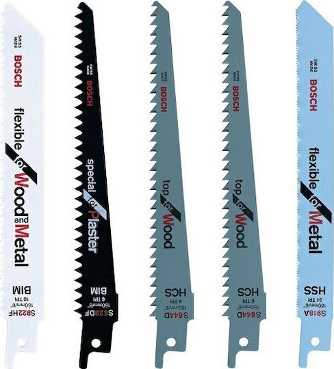 Bosch F016800307 Λάμες Διάφορων Εφαρμογών για Μέταλλο και Ξύλο 5τμχ