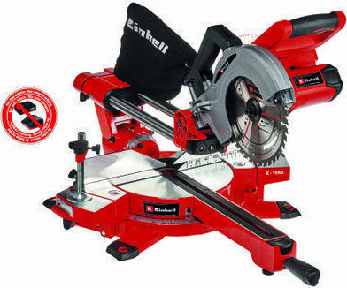 Einhell TE-SM 36/210 Li - Solo Φαλτσοπρίονο Μπαταρίας Συρόμενο με Δίσκο Κοπής Διαμέτρου 210mm, Οδηγό Laser & Ταχύτητα Κοπής 3800rpm (χωρίς Μπαταρία και Φορτιστή)