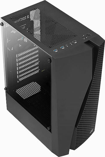 Aerocool Wave v1 Micro Tower Κουτί Υπολογιστή με Πλαϊνό Παράθυρο Μαύρο