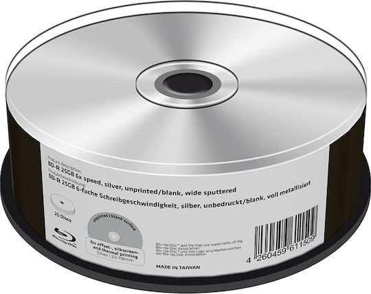 MediaRange Εγγράψιμα BD-R 6x 25GB Cake Box 25τμχ (MR513)