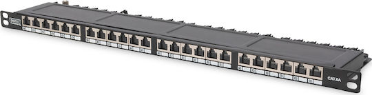 Digitus Patch Panel Shielded για Rack 1U 19" 24 Θυρών cat6 Μαύρο DN-91624S-SL-SH
