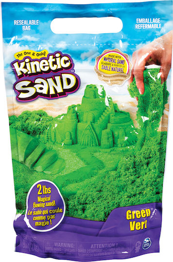 Spin Master Παιχνίδι Κατασκευών με Άμμο Kinetic Sand Colour Bag Green για Παιδιά 3+ Ετών 6047182