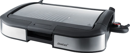Steba VG 195 Επιτραπέζια Ηλεκτρική Ψησταριά Λείας και Αυλακωτής Πλάκας 2200W με Καπάκι και Ρυθμιζόμενο Θερμοστάτη 40x29εκ. 06-29-00