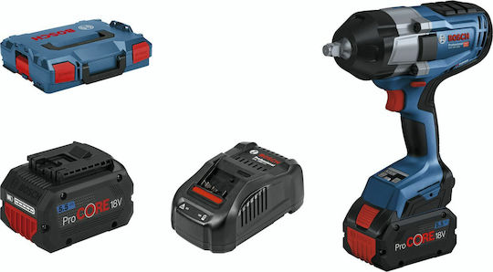 Bosch GDS 18V-1000 Brushless Μπουλονόκλειδο Μπαταρίας 18V 2x5.5Ah με Υποδοχή 1/2"
