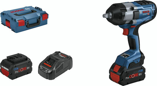 Bosch GDS 18V-1000 Brushless Μπουλονόκλειδο Μπαταρίας 18V 2x8Ah με Υποδοχή 1/2"