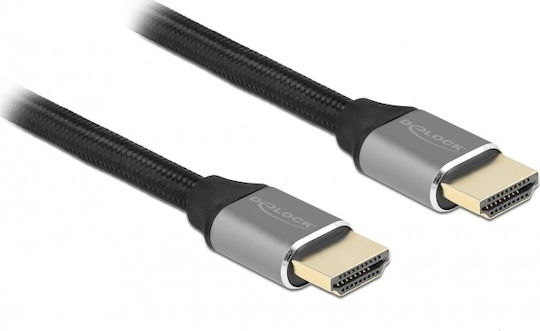 DeLock Braided Cable HDMI male - HDMI male 3m Γκρι 83997
