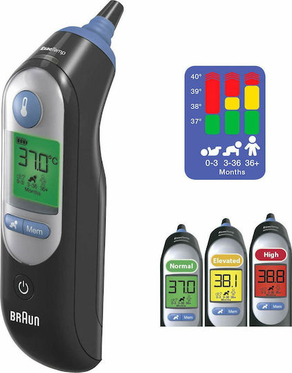 Braun Thermoscan 7 Ψηφιακό Θερμόμετρο Αυτιού με Υπέρυθρες Κατάλληλο για Μωρά Μαύρο