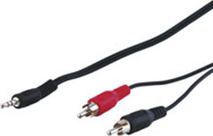 Goobay Καλώδιο 3.5mm male - RCA male Μαύρο 1.5m (50018)