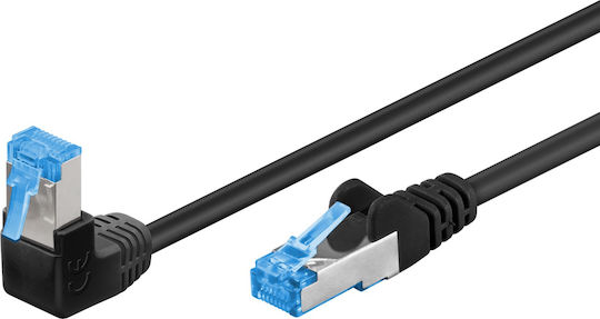Goobay S/FTP Cat.6a Καλώδιο Δικτύου Ethernet 1m Μαύρο 1τμχ 51557
