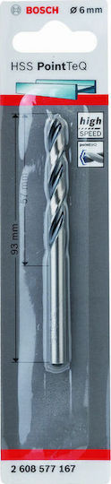 Bosch PointTeQ Τρυπάνι HSS με Κυλινδρικό Στέλεχος για Μέταλλο 6mm 2608577167