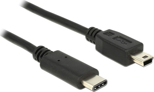 DeLock Regular USB 2.0 Cable USB-C male - mini USB-B male Μαύρο 1m (83603)