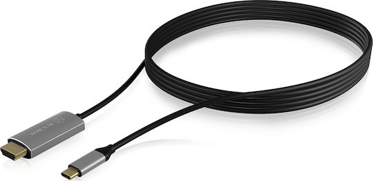 Icy Box HDMI 1.3 Cable HDMI male - USB-C male 1.8m Μαύρο (IB-CB020-C)