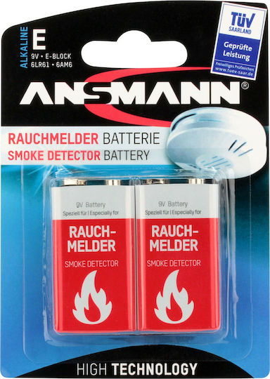 Ansmann Smoke Detector Αλκαλικές Μπαταρίες 9V 2τμχ