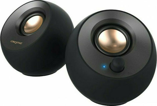 Creative Pebble V2 Ηχεία Υπολογιστή 2.0 με Ισχύ 8W σε Μαύρο Χρώμα