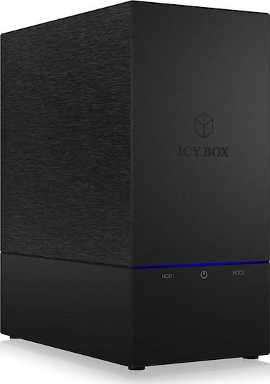 Icy Box IB-RD3621U3 Θήκη για 2 Σκληρούς Δίσκους 3.5" SATA III με σύνδεση USB 3.0 IB-RD3621U3
