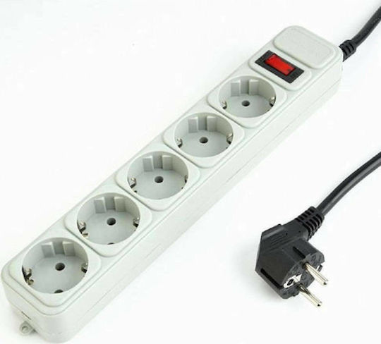 Gembird SPG3-B-15C Πολύπριζο Aσφαλείας 5 Θέσεων με Διακόπτη και Καλώδιο 4.5m 5τμχ Γκρι SPG3-B-15C