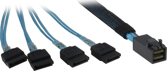 Inter-Tech Mini SAS - 7-Pin SATA III Cable 50cm Μαύρο (88885003)